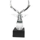 Vintage Signed Orrefers Crystal Dear Head Sculpture Figurine
