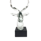 Vintage Signed Orrefers Crystal Dear Head Sculpture Figurine