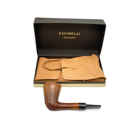 Vintage Savinelli Autographe Pipe With Original Suede Sleeved Box