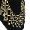 Vintage Goldtone Rhinestone Costume Runway Necklace & Earrings Set