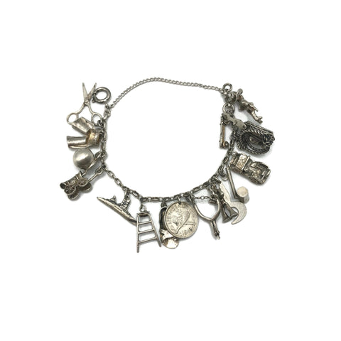 Vintage 1940’s Sterling Charm Bracelet