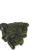 Vintage Marbled Green & Yellow Buddha / Monk Bakelite Brooch