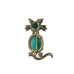 Vintage Green Jelly Belly Trifari Cat Brooch