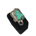 Vintage Unusual Turquoise & Silver Saddle Ring