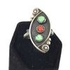 Vintage Sterling Silver Turquoise & Coral Ring