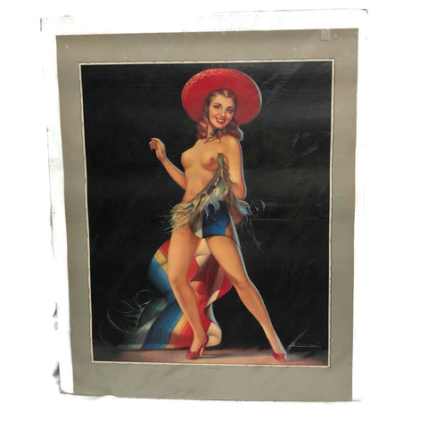 Vintage Nude Pin Up Girl Poster