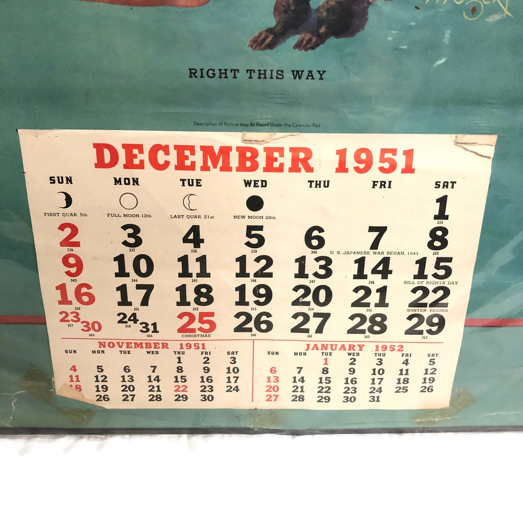 Vintage 1951 D’arrigo Bros. Co. Andy Boy Clown Pin Up Girl Poster Calendar  - Long Beach Antique Mall