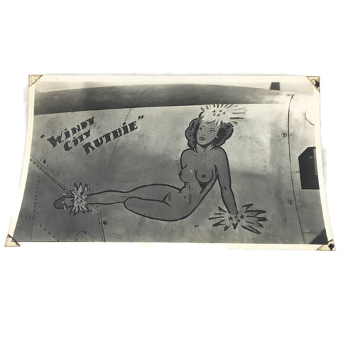 Vintage Windy City Ruthie Original WW2 Warplane Nose Art Photo