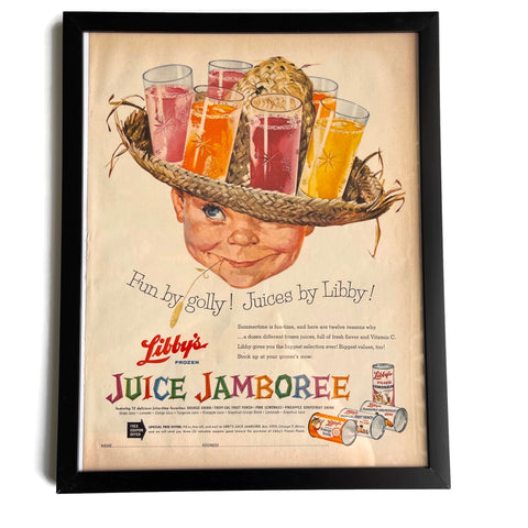 Framed Libby's Juice Advertisement