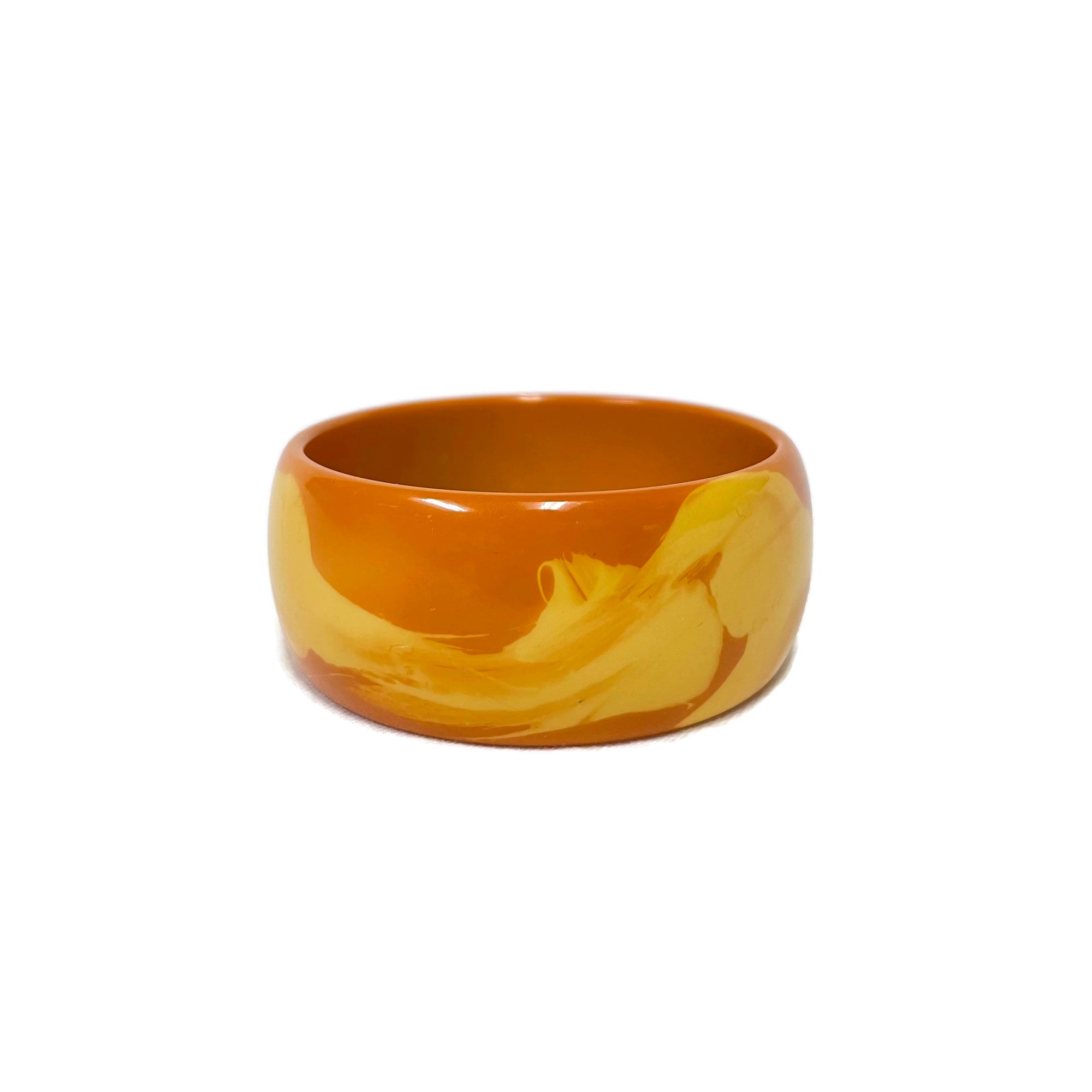 Vintage Large Bakelite Two Tone Marbled Bracelet