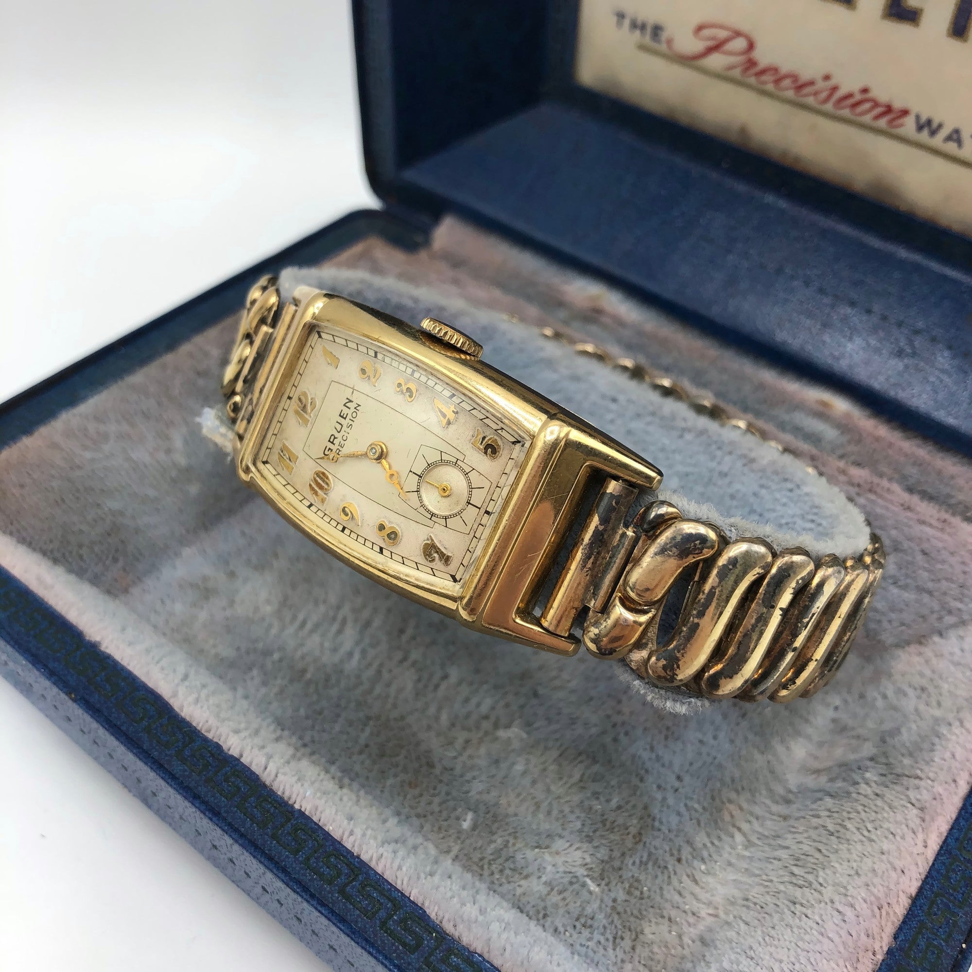 Gruen Curvex Precision 14k Gold Watch Vintage Gruen Curvex