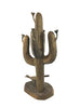Vintage Brass Budding Cactus & Road Runner Sculpture.