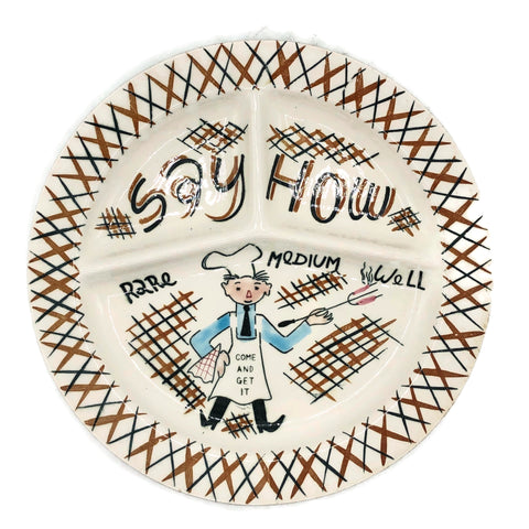 Vintage 1950’s Ceramic BBQ Plate