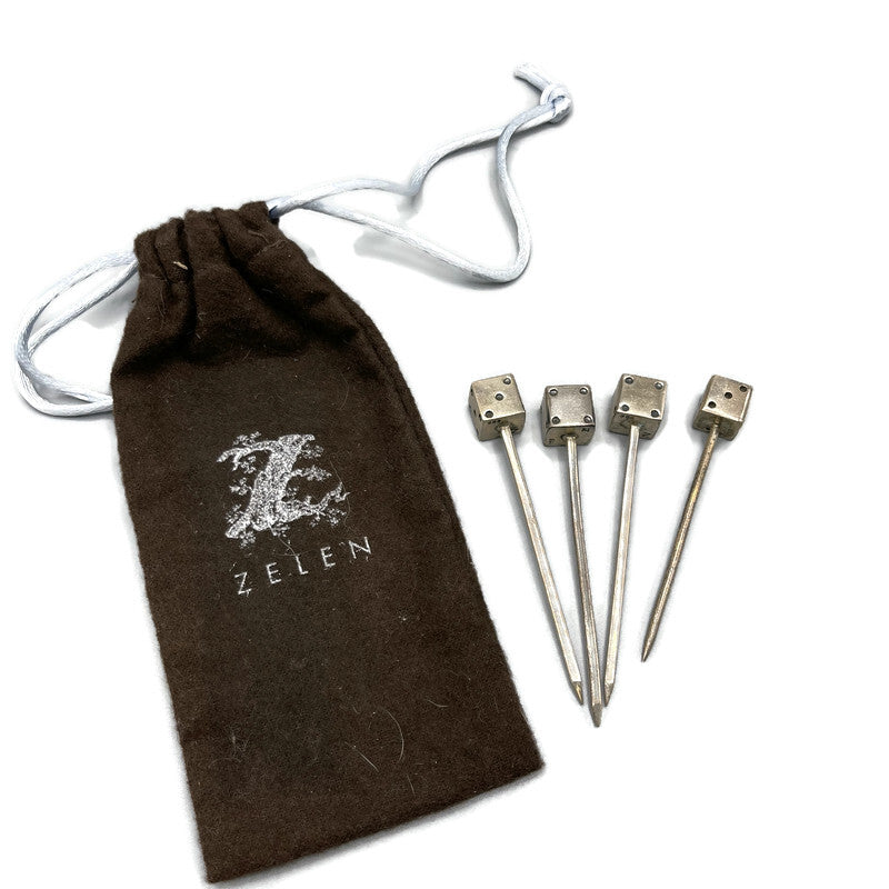 Zelen Sterling Silver Dice Cocktail Olive Skewers