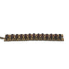 Vintage Heavy Brass & Rhinestone Link Bracelet