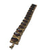 Vintage Heavy Brass & Rhinestone Link Bracelet