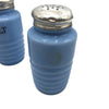 Jeanette Glass Co. Delphite Blue Salt & Pepper Shakers 