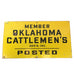 Vintage Oklahoma Cattlemen's Association Porcelain Sign