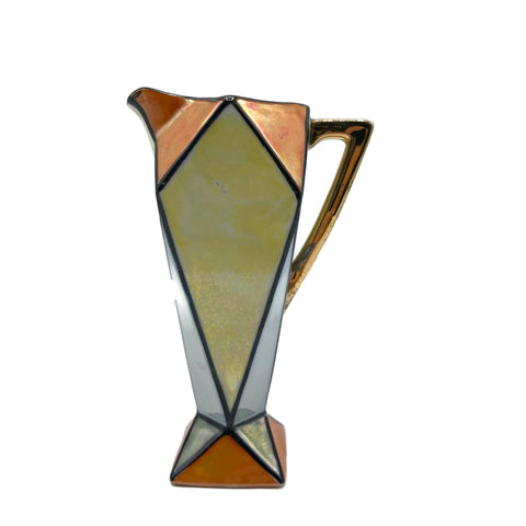 Vintage Art Deco 1920’s-30’s Lusterware Cubist Style Creamer.