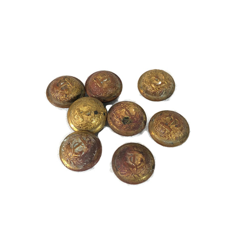 Lot of 8 Antique Civil War Era Naval Buttons