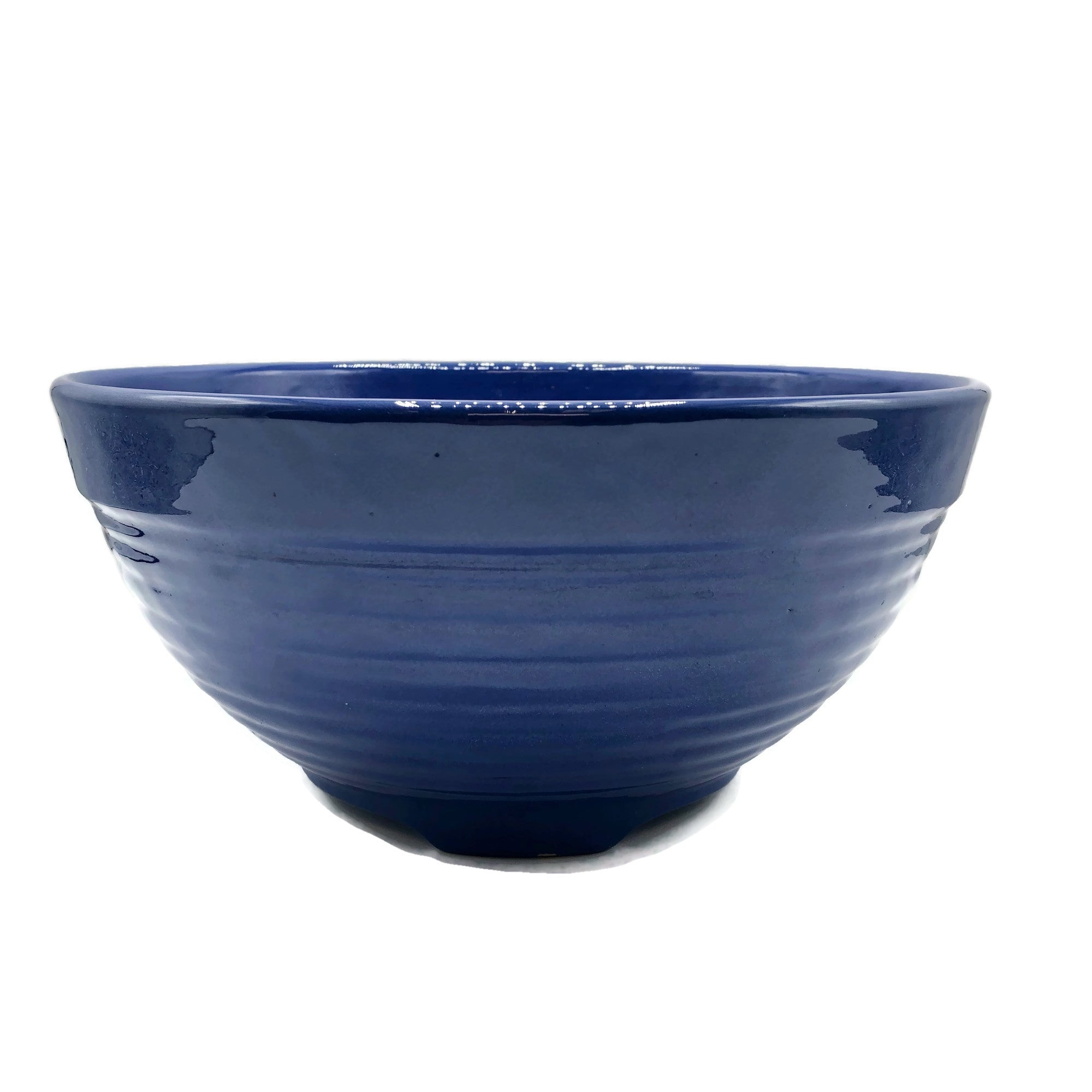 Vintage 1930’s Bauer Pottery Royal Blue Footed Salad/ Punch Bowl