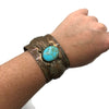 Vintage Copper Old Pawn Style Turquoise Cuff Bracelet