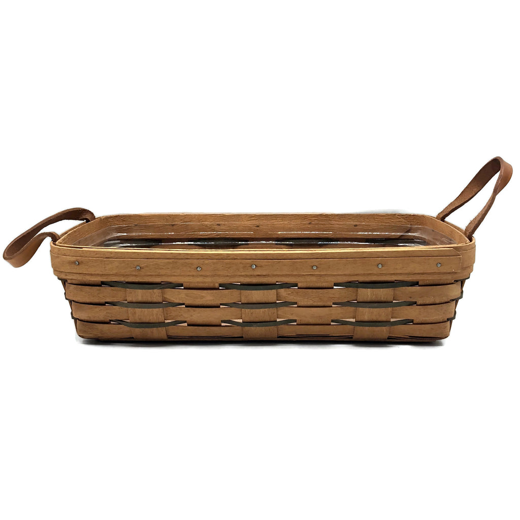Vintage Longaberger Handwoven Basket with Leather Handles