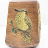 Vintage Mid Century Bird Pebble Art Wooden Lamp Shade
