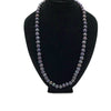 Vintage Dark Gray Purple Cultured Pearl Necklace W/ 14K Clasp