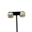 Vintage 14K Gold Caged Mave Pearl Earrings