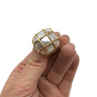 Vintage 14K Gold Caged Mave Pearl Earrings
