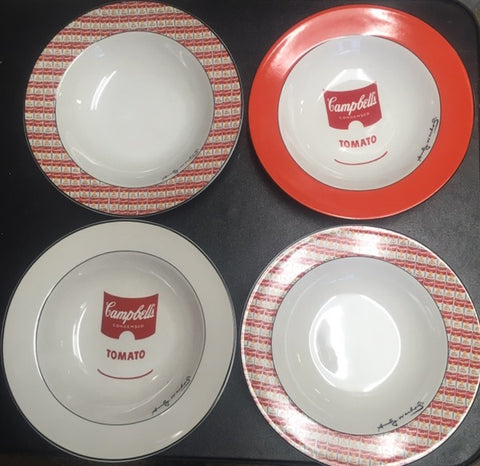 Set Of 4 Andy Warhol Campbell's Tomato Soup Bowls