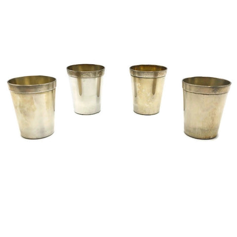 Set of 4 Shichisei Tokyo Silver 950 Shot Glasses