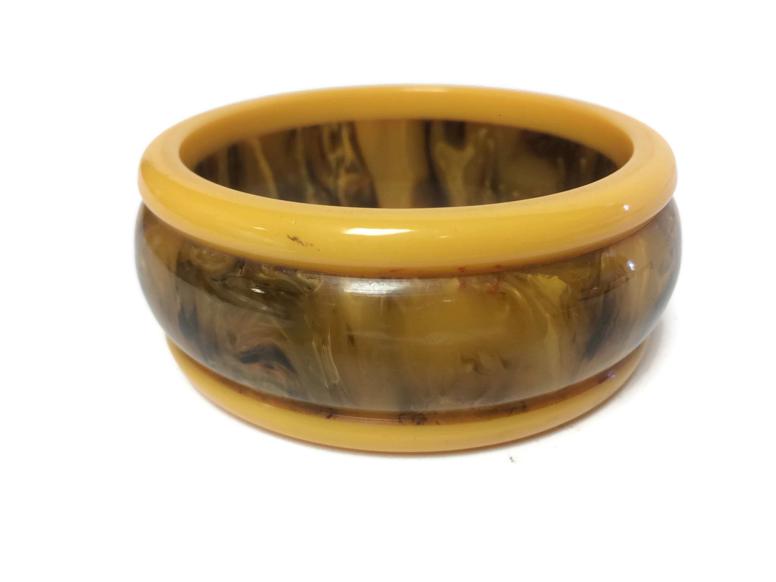 Bakelite Marbled Butterscotch Bangle Bracelet