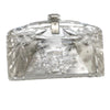 Vintage Clear Carved Lucite Rhinestone Clutch Purse