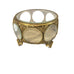 Vintage Round Beveled Glass Jewelry Casket Box.