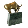 Vintage Stock Market Bull On Marble Trophy/ Paperweight