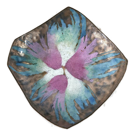 Copper Enamel Art Dish By Mirrle Abbott Squires 1928-1996