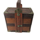 Vintage Chinese Wicker & Bamboo Wedding Stacking 3 Tier Basket