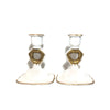 Vintage Pair of White Glass Candle Sticks