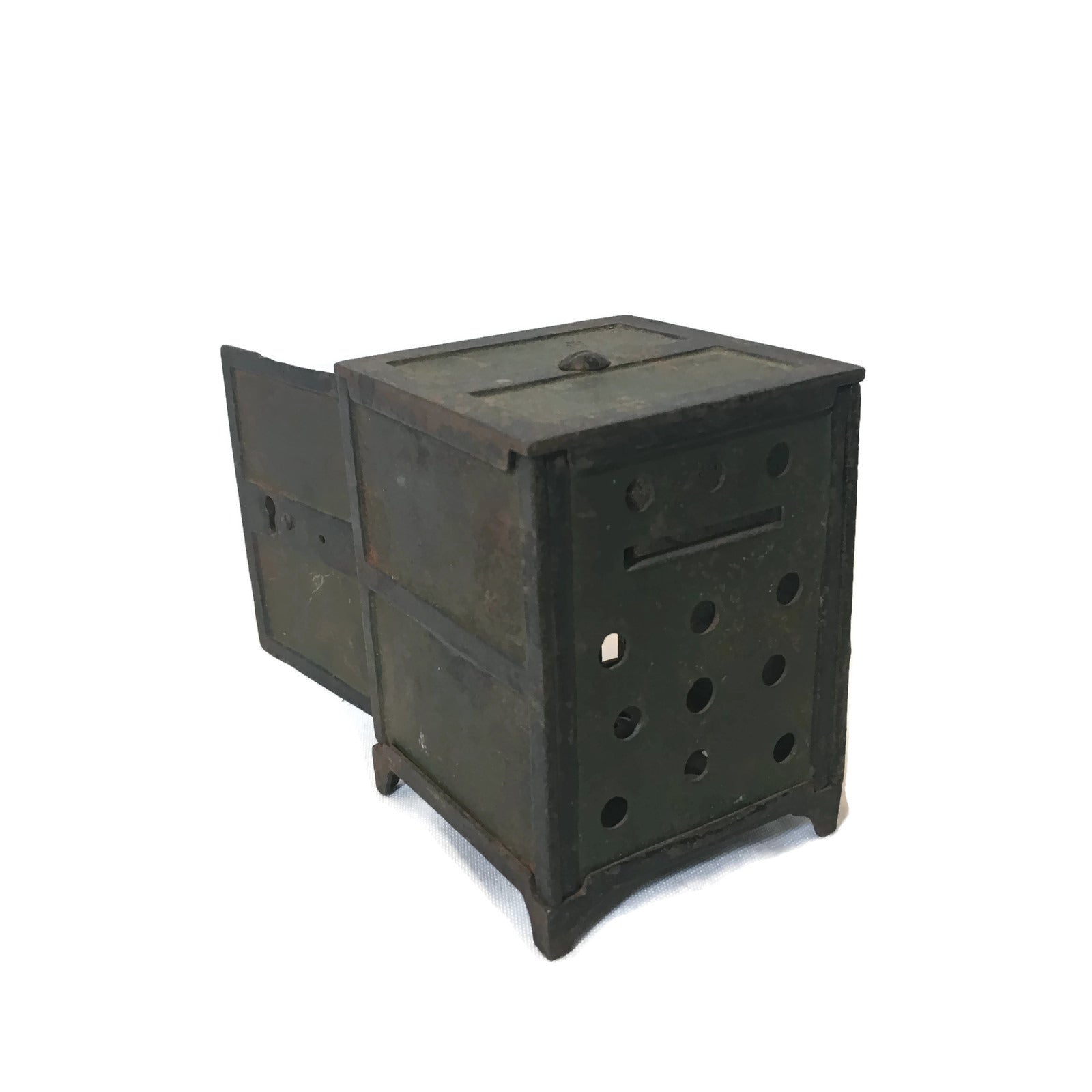 Vintage Iron Bank Box (No Key)