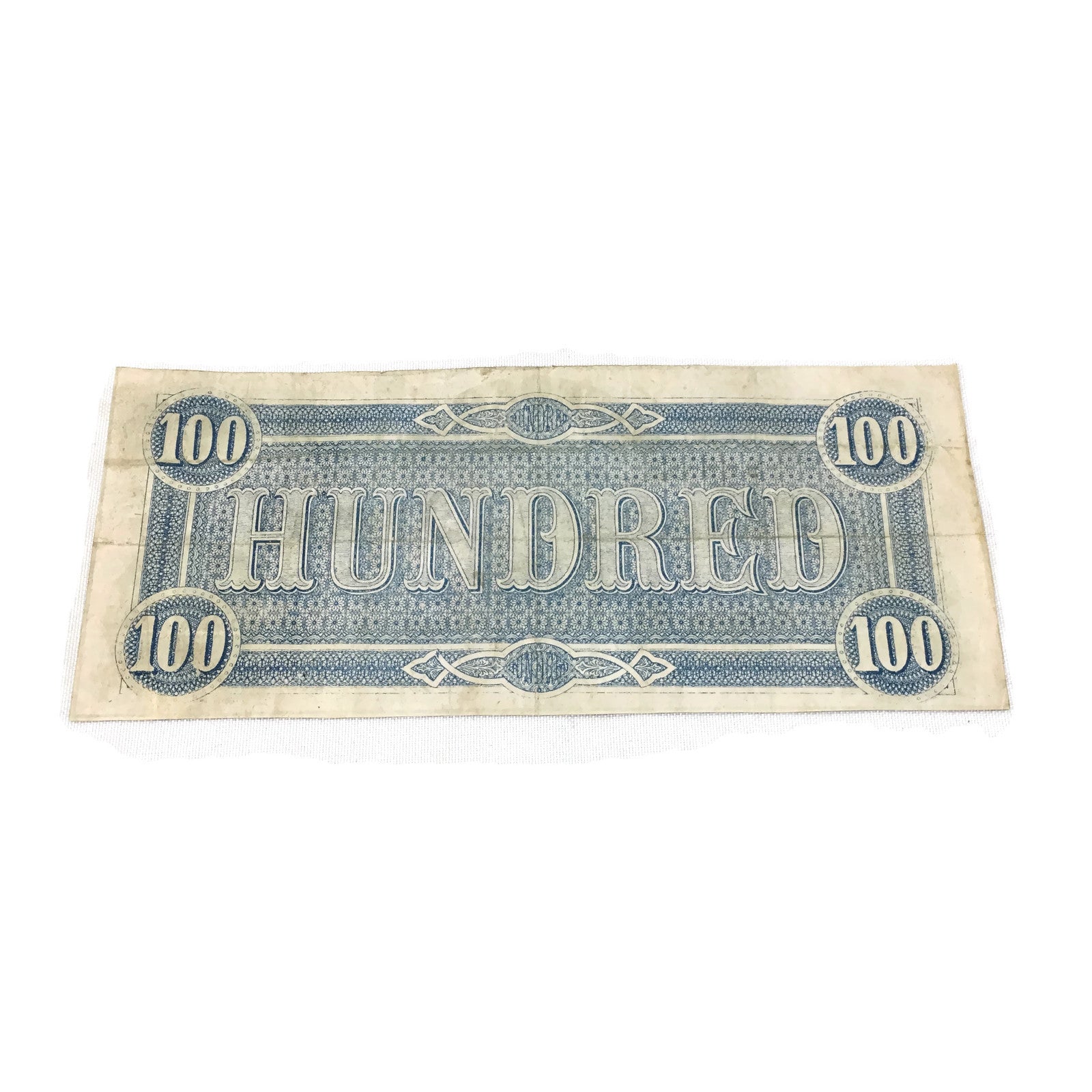 Antique 1864 Confederate Bank Note $100