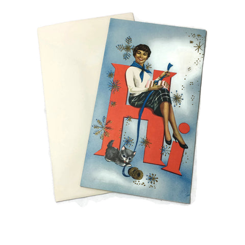 Vintage Black Americana African American Holiday Greeting Card