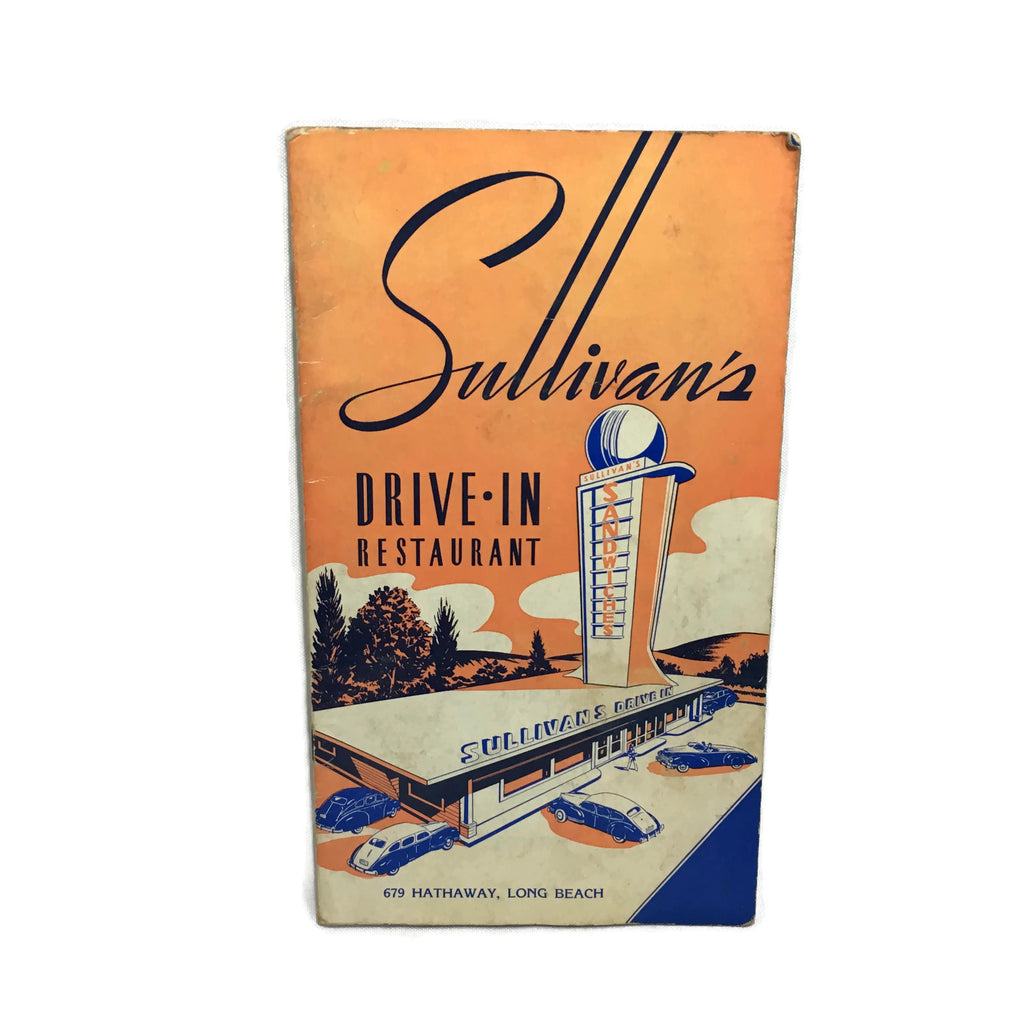 Vintage Sullivans Drive In Restaurant Menu In Long Beach California