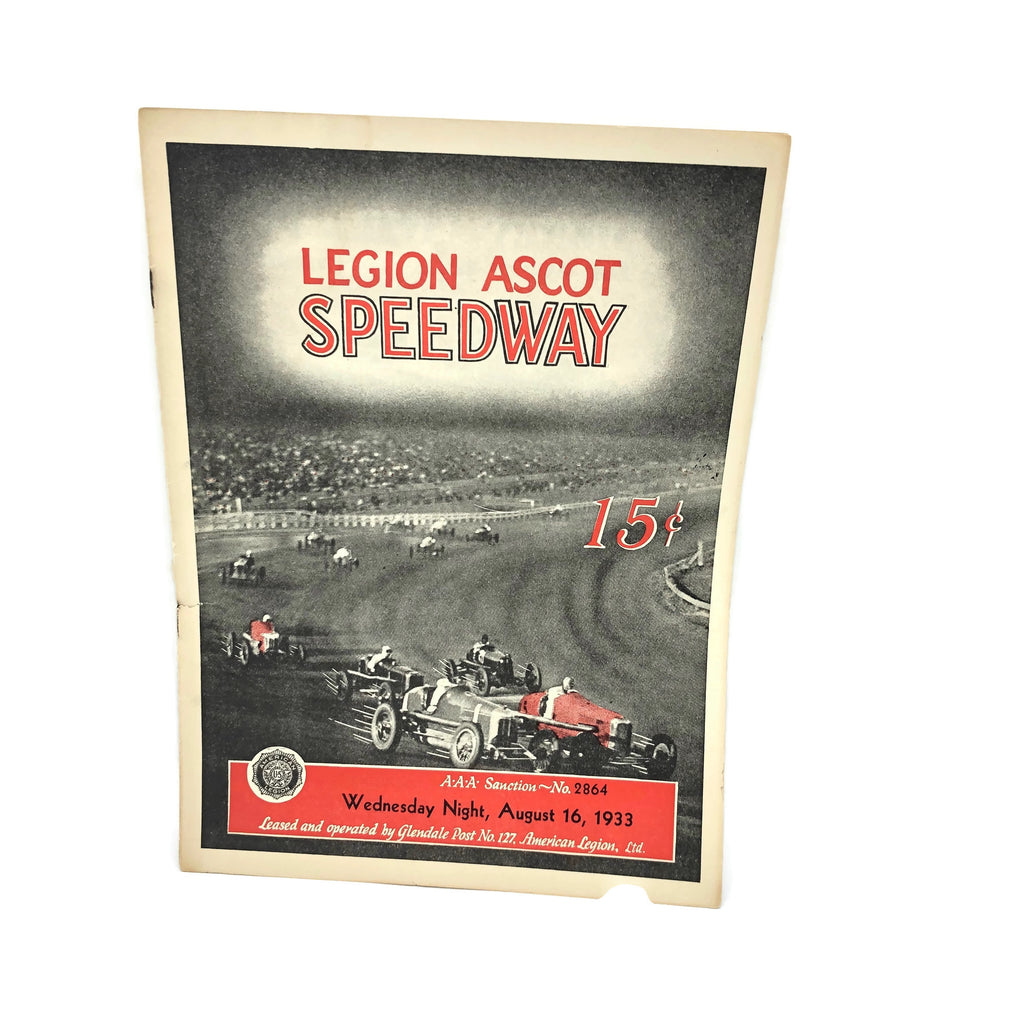 Legion Ascot Speedway 1933 August Issue