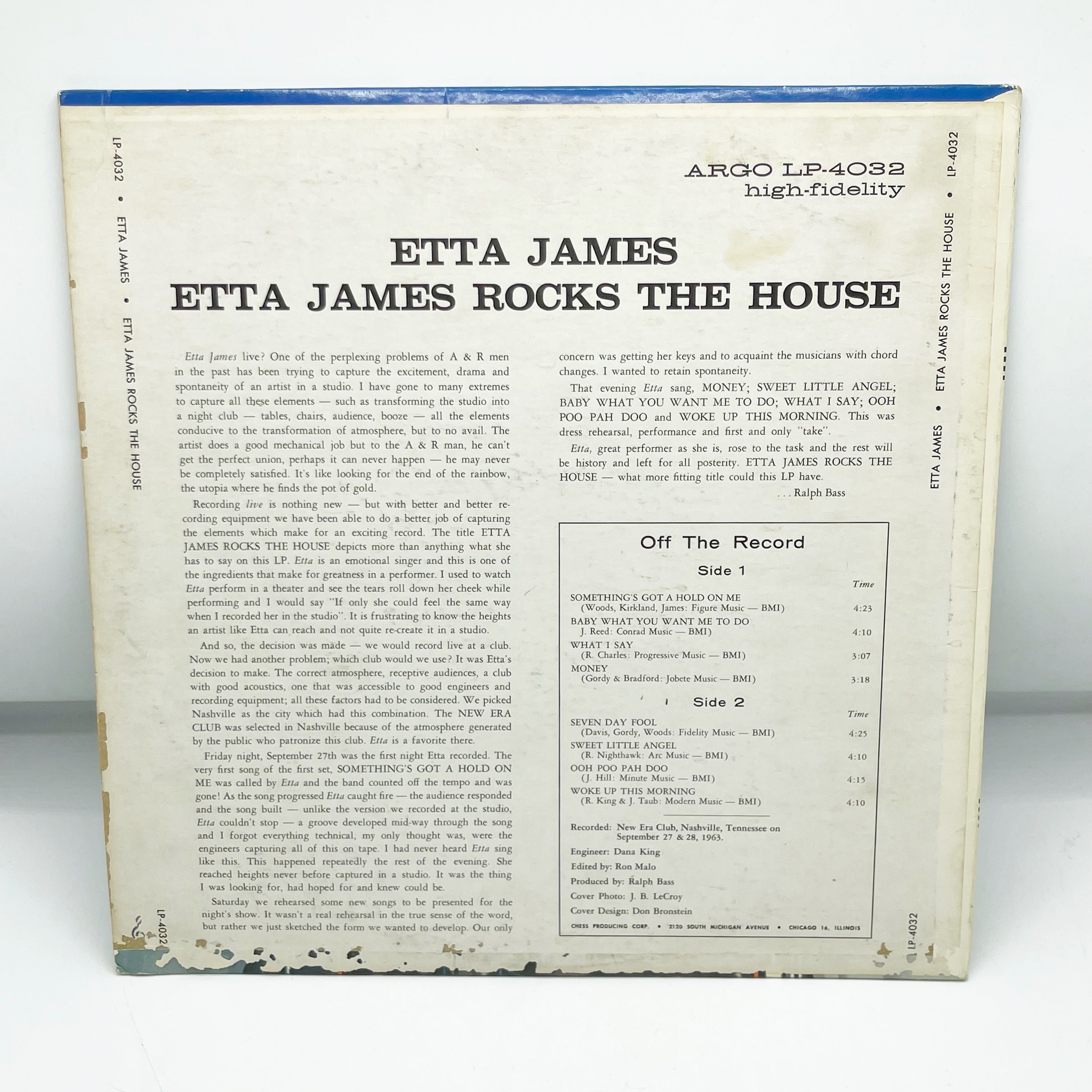 Vintage 1964 Etta James “Rocks the House” LP Record