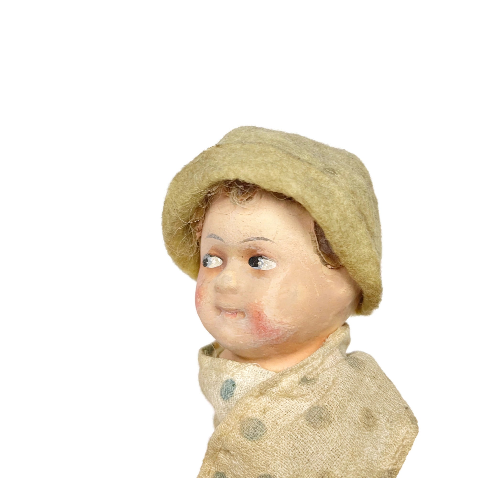 Vintage 1920’s-30’s Side Eye Doll Head Wig/ Hat Stand