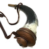 Vintage Powder Horn With Carved Scoppal