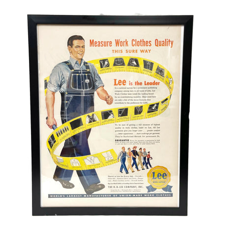 Framed Original Lee Clothing Advertisement