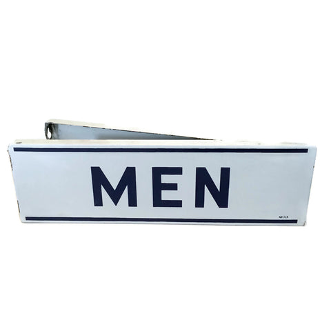 Vintage Porcelain Mobil Men's Bathroom Sign